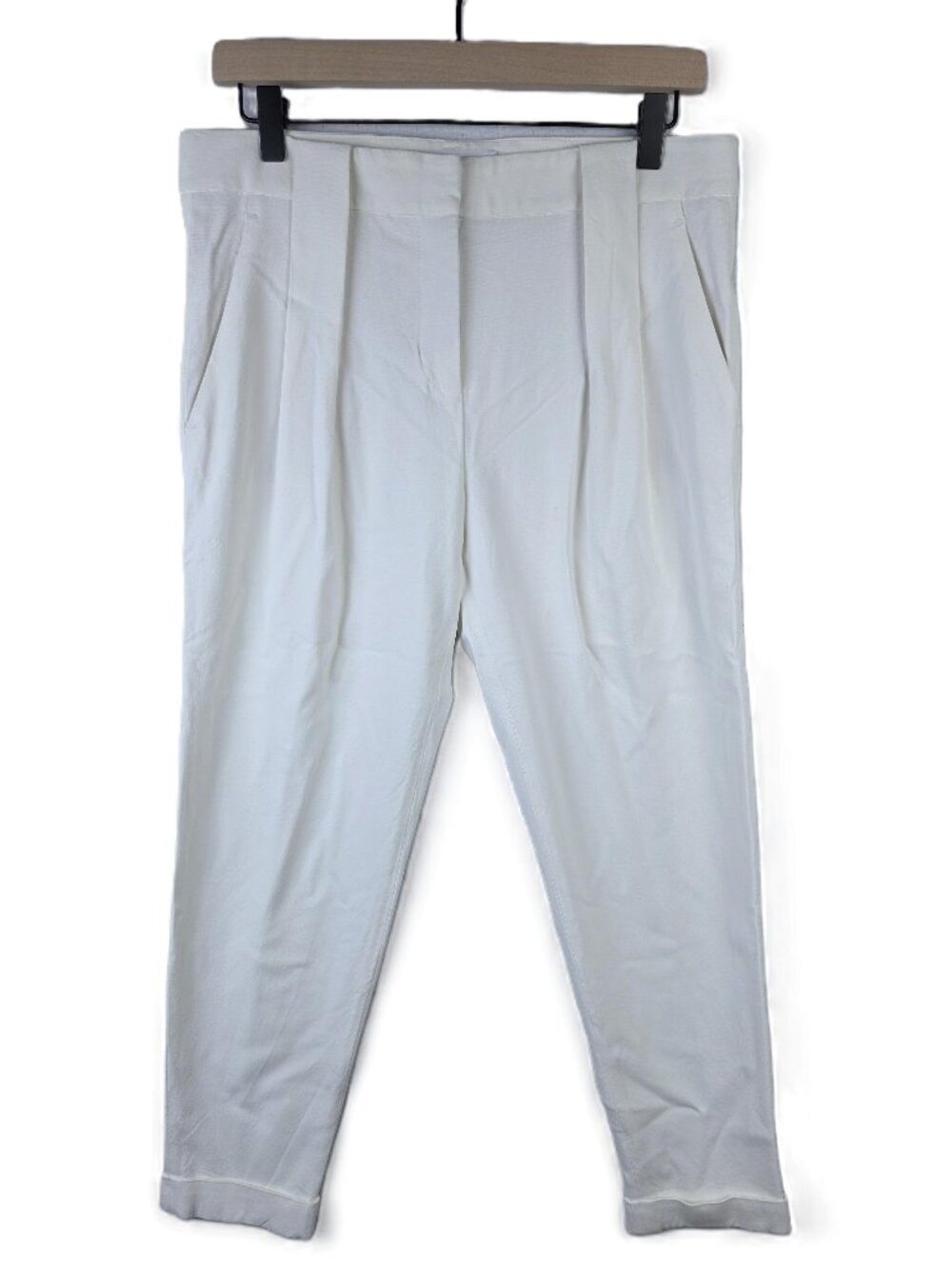 CHAIKEN Olivia Pant Trousers Pleated Front Viscose White size 4 Minimalist